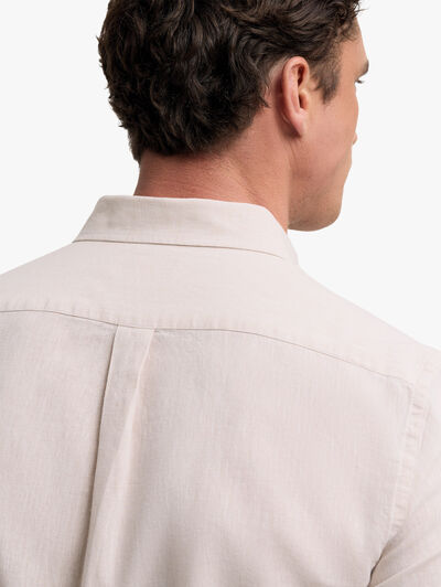 CAMISA LINO BOLSILLO BEIGE